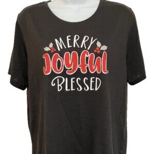 Holiday Time XL Multicolor Graphic Print Holiday Short Sleeve round neck Tee